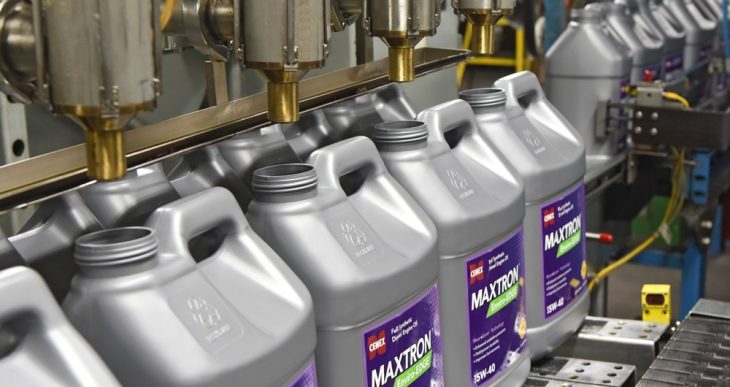 Maxtron fuel containers being filled on a line