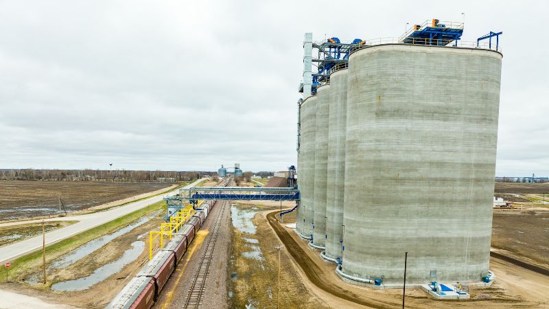 Aerial image of a CHS Herman facility.